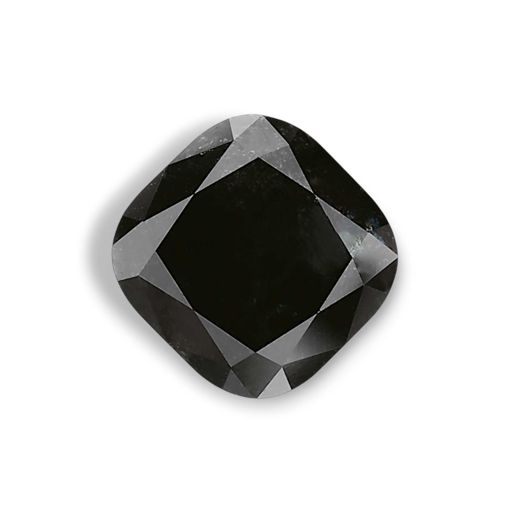 3.44 Carat Natural Black Cushion Diamond GIA
