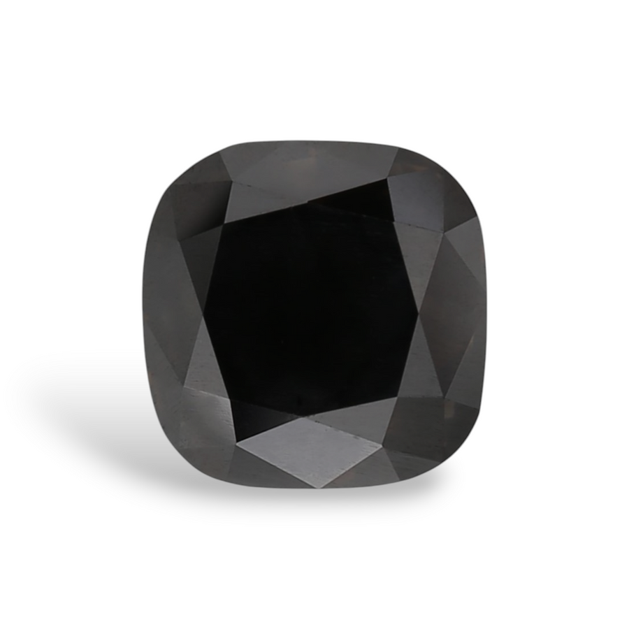 1.56 Carat Natural Black Cushion Diamond GIA