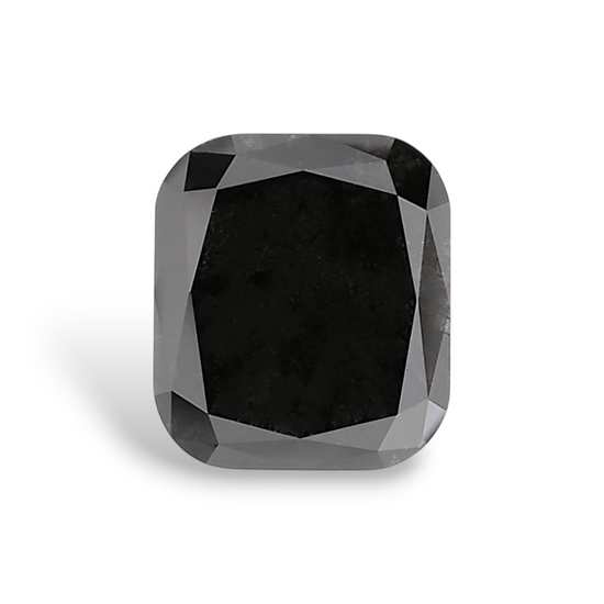 2.56 Carat Natural Black Cushion Diamond GIA