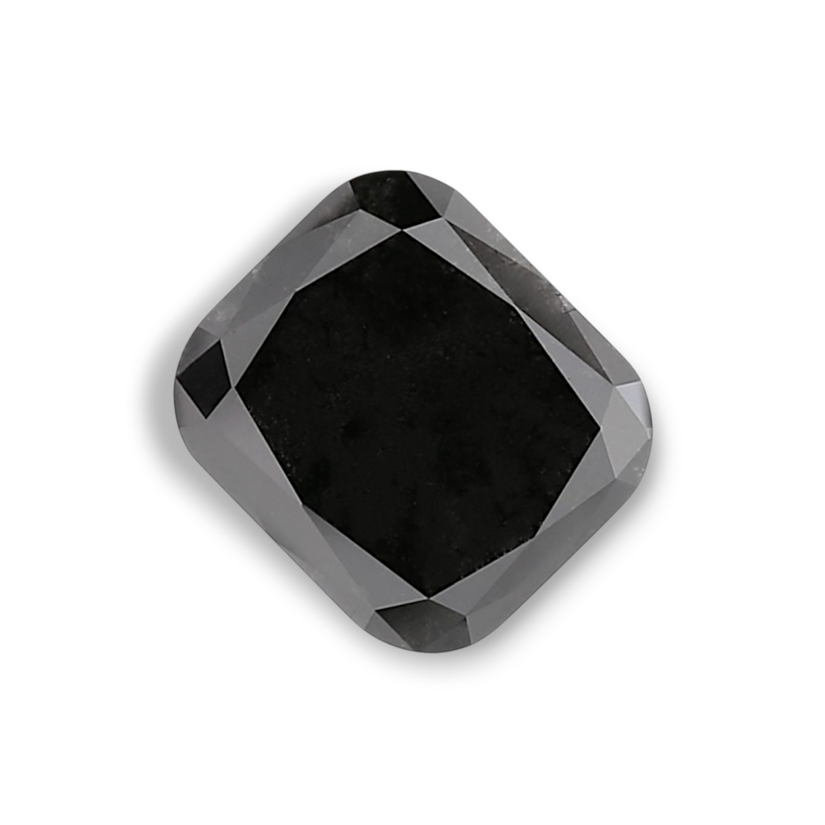 2.56 Carat Natural Black Cushion Diamond GIA