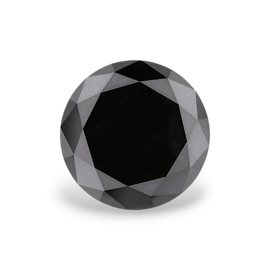 3.25 Carat Natural Black Round Diamond GIA