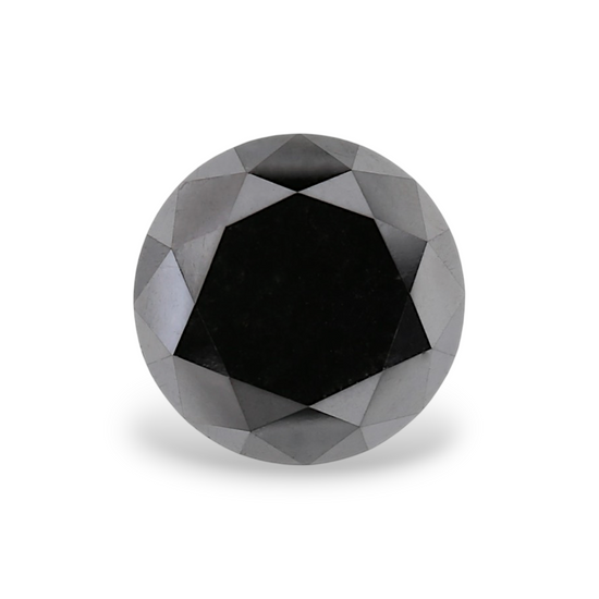 2.98 Carat Natural Black Round Diamond GIA