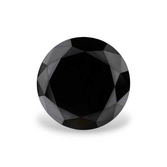 1.65 Carat Natural Black Round Diamond GIA