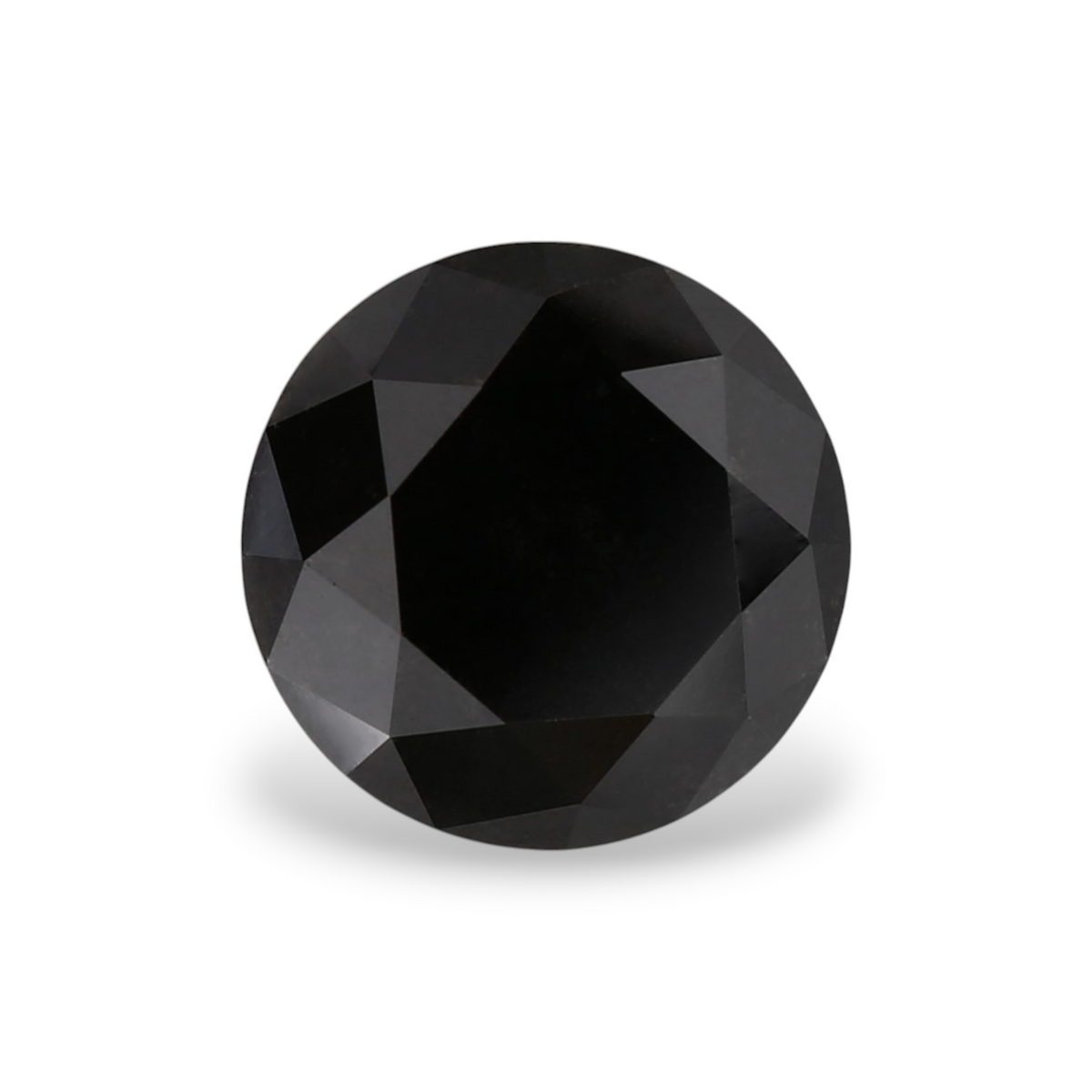 1.63 Carat Natural Black Round Diamond GIA