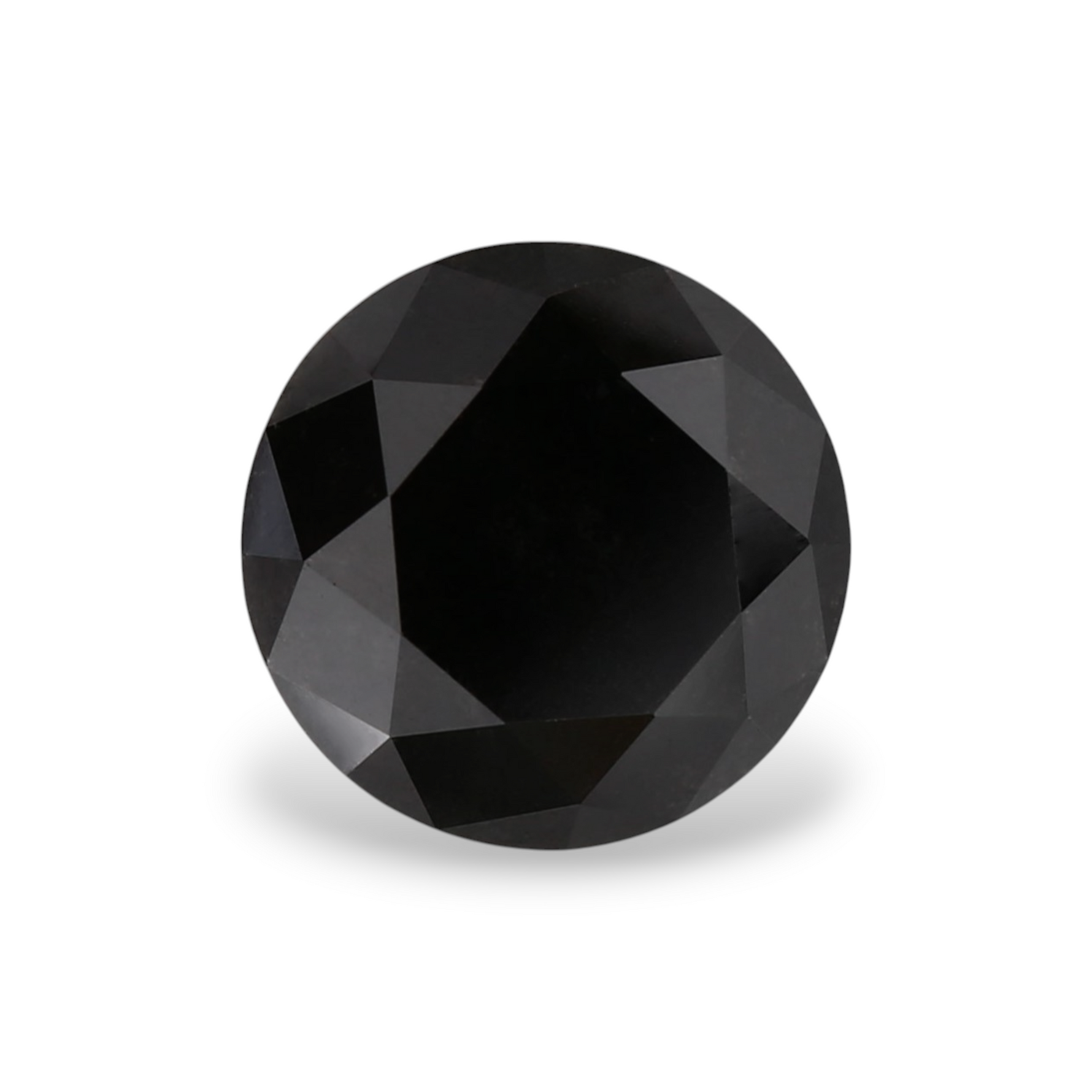 1.63 Carat Natural Black Round Diamond GIA