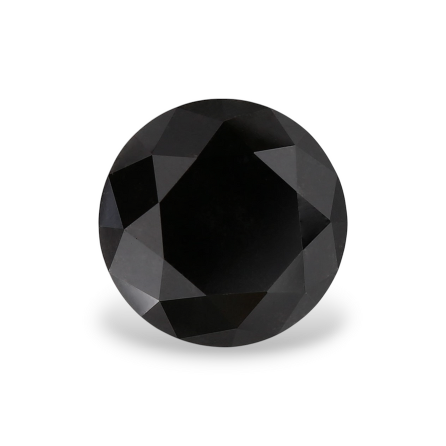1.63 Carat Natural Black Round Diamond GIA