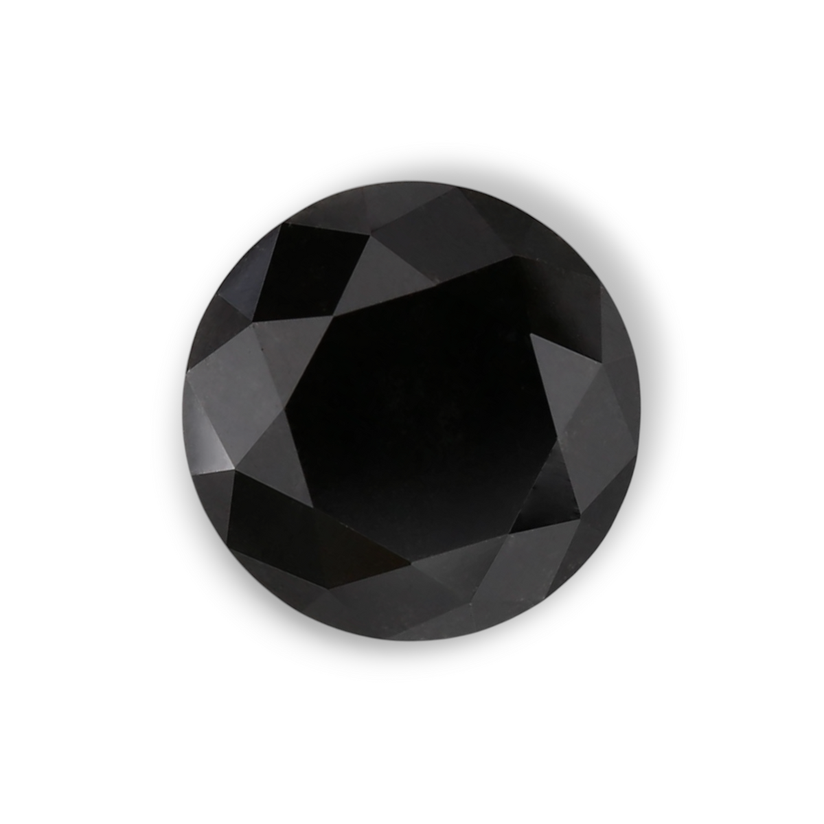 1.63 Carat Natural Black Round Diamond GIA
