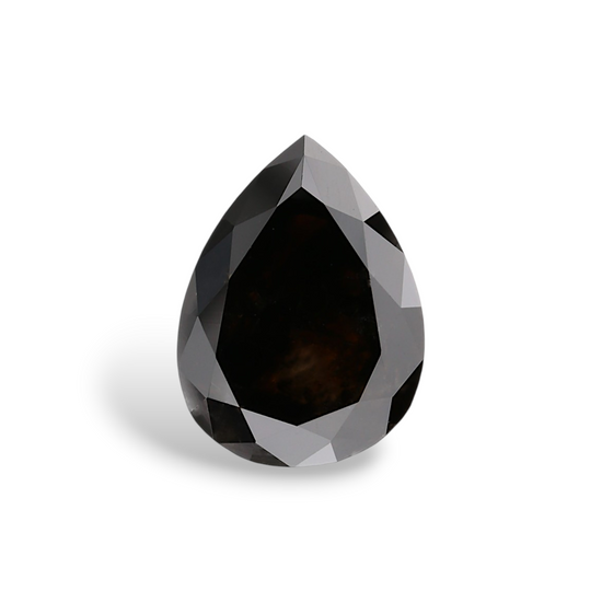 2.49 Carat Natural Black Pear Diamond GIA