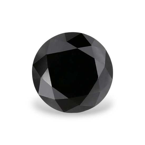 1.07 Carat Natural Black Round Diamond GIA