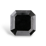 3.88 Carat Natural Black Sq emerald Diamond GIA