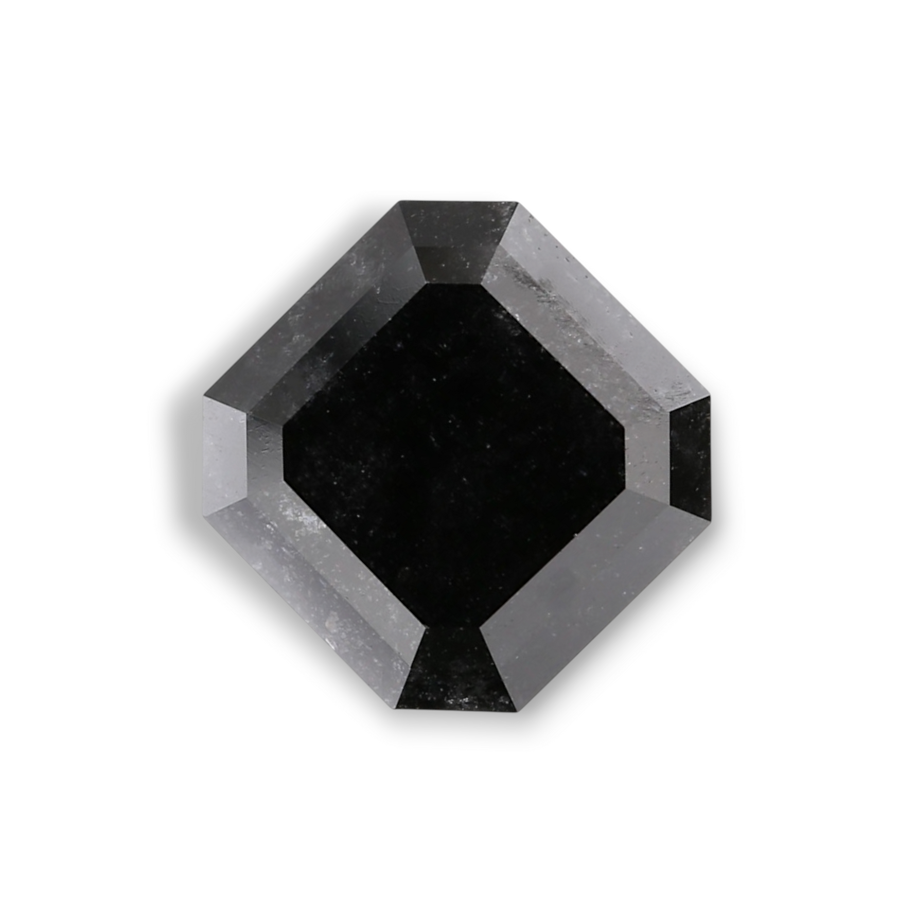 3.88 Carat Natural Black Sq emerald Diamond GIA