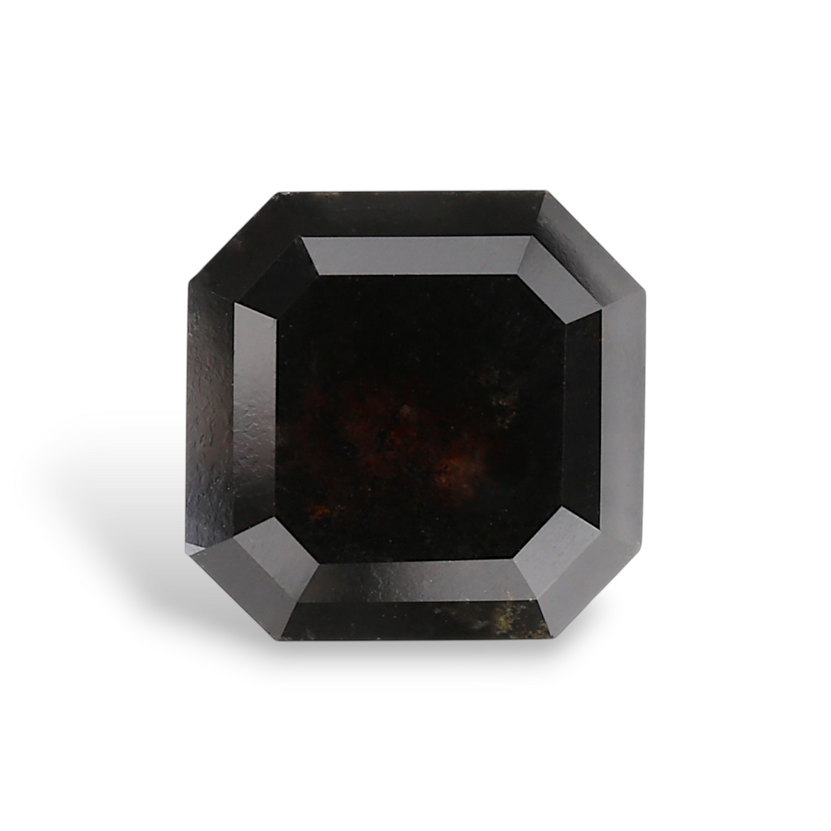 3.68 Carat Natural Black Sq emerald Diamond GIA