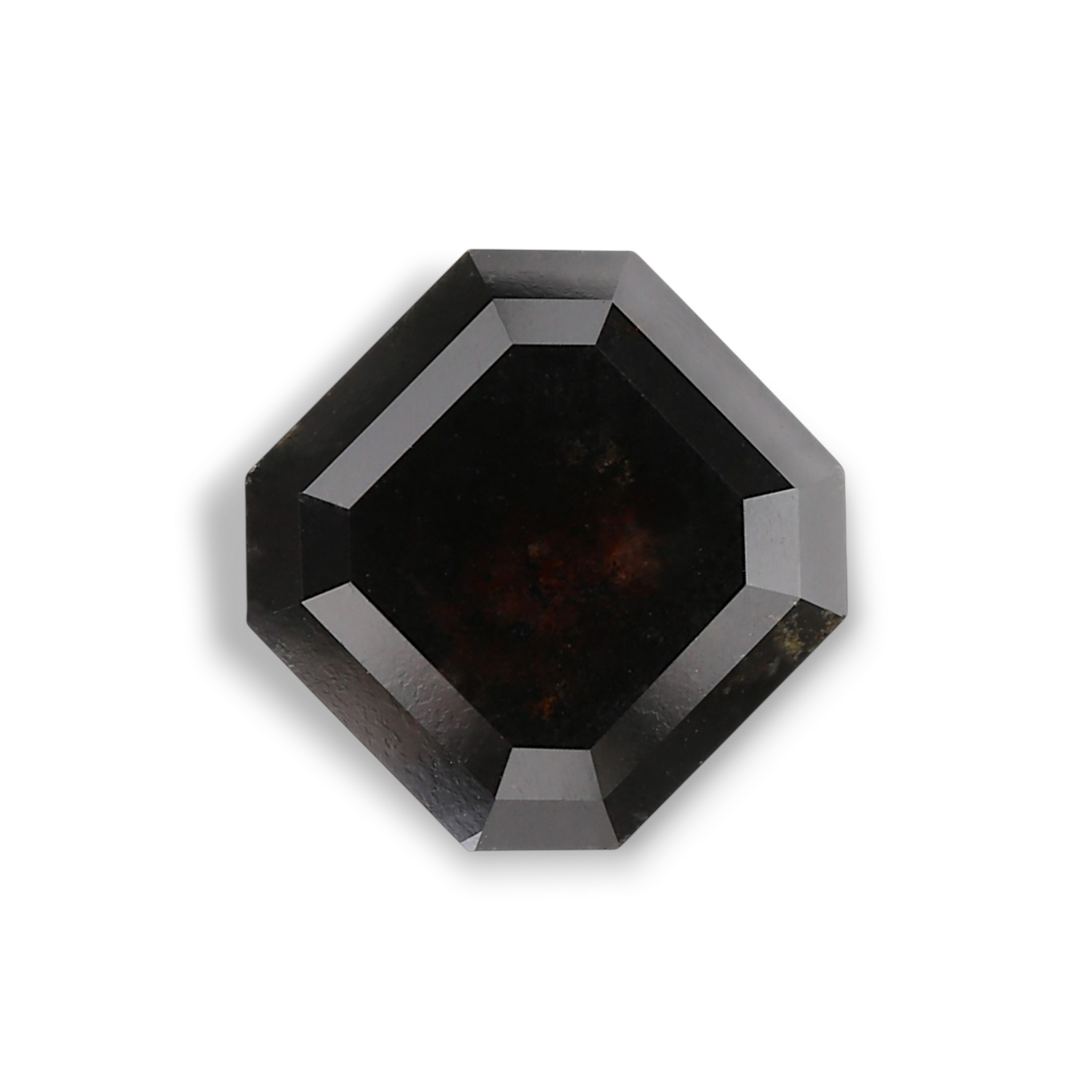 3.68 Carat Natural Black Sq emerald Diamond GIA