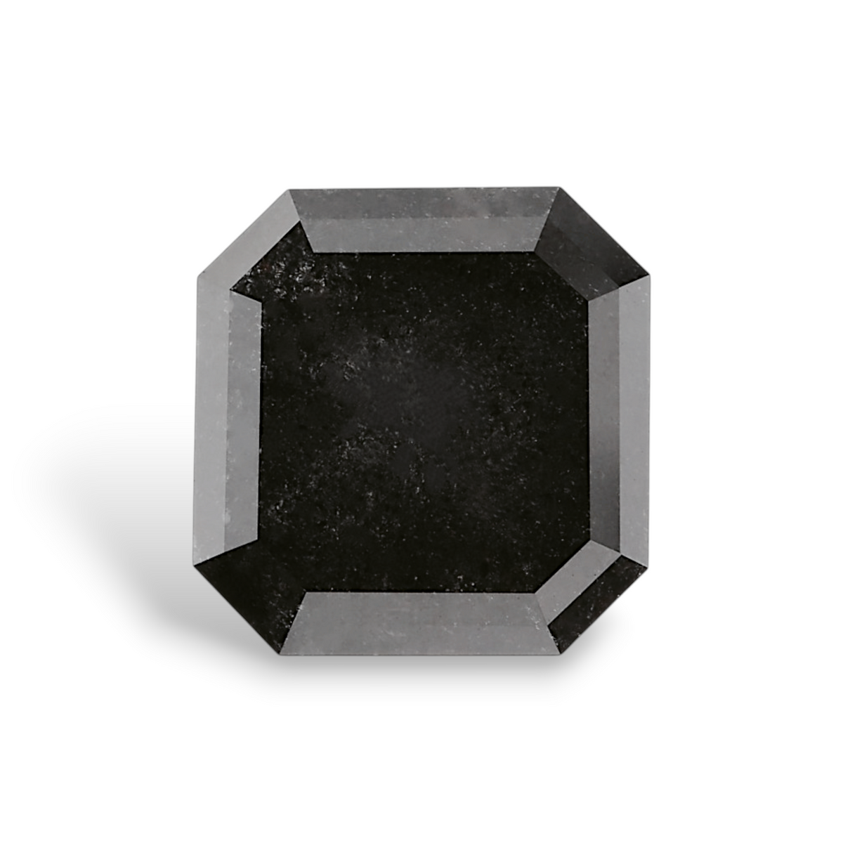 3.64 Carat Natural Black Sq emerald Diamond GIA