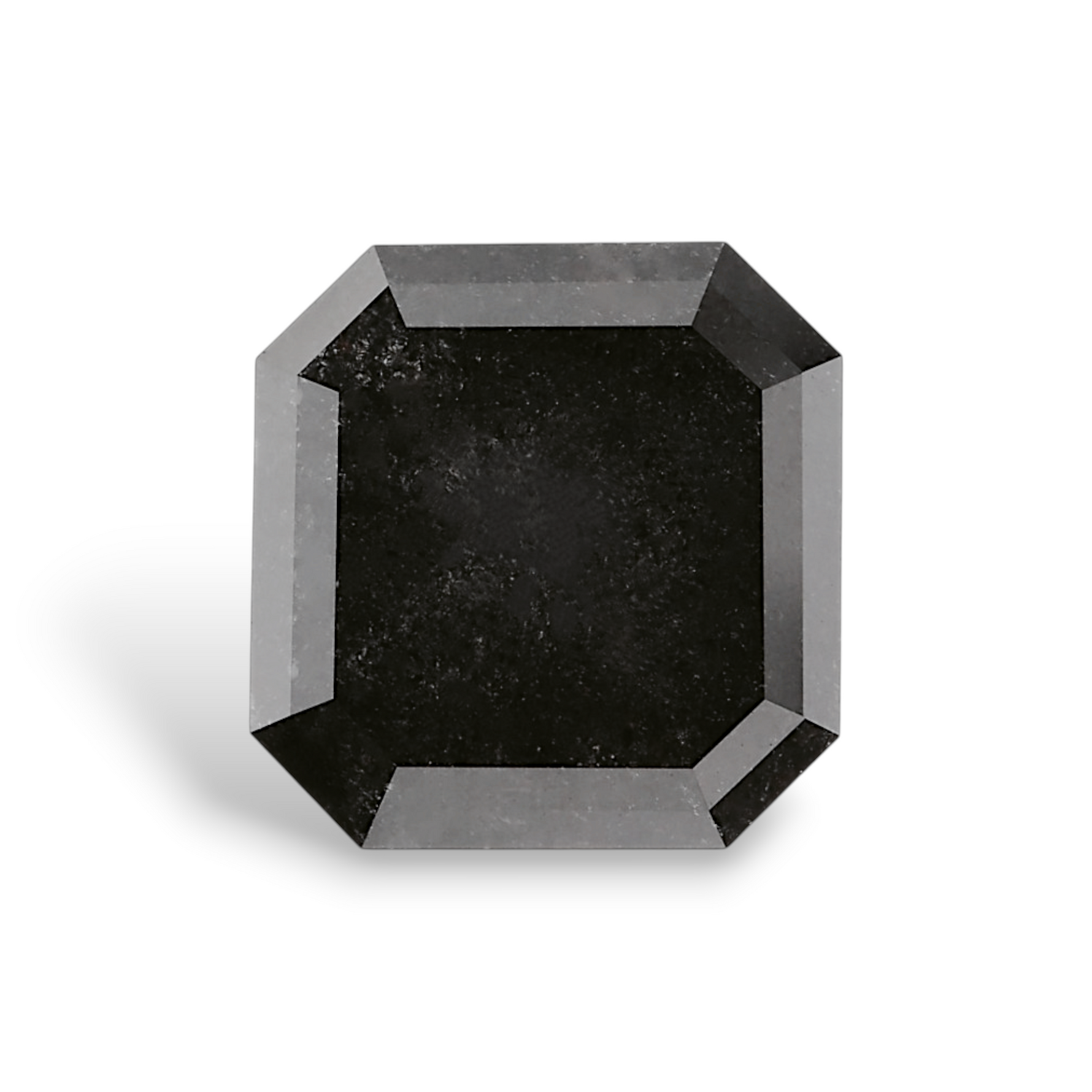 3.64 Carat Natural Black Sq emerald Diamond GIA