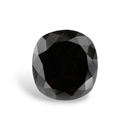 2.87 Carat Natural Black Cushion Diamond GIA
