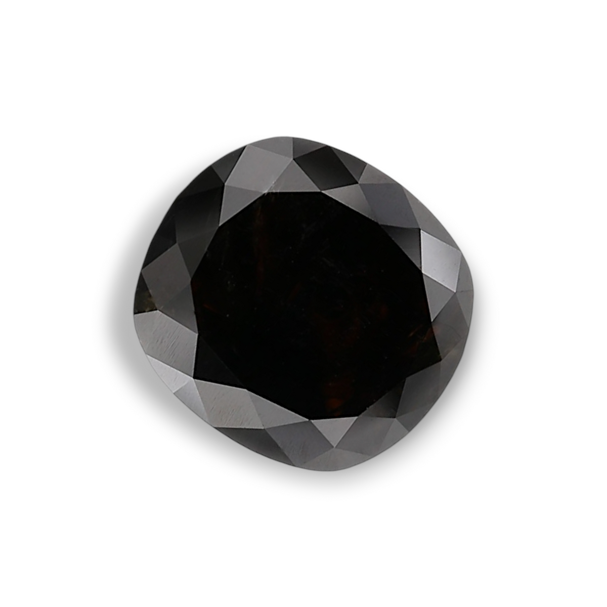 2.87 Carat Natural Black Cushion Diamond GIA