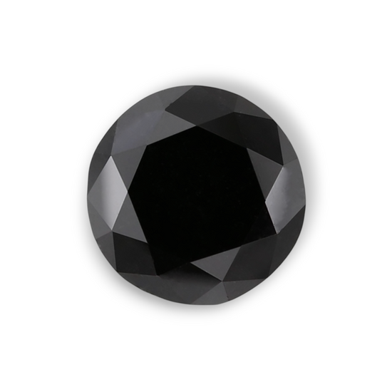 1.08 Carat Natural Black Round Diamond GIA