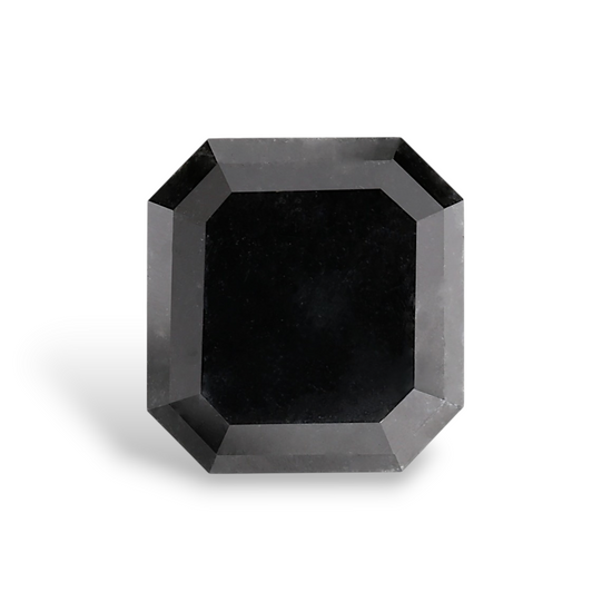 4.6 Carat Natural Black Sq emerald Diamond GIA