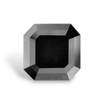 3.75 Carat Natural Black Sq emerald Diamond GIA