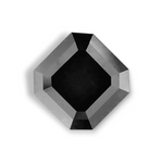 3.75 Carat Natural Black Sq emerald Diamond GIA