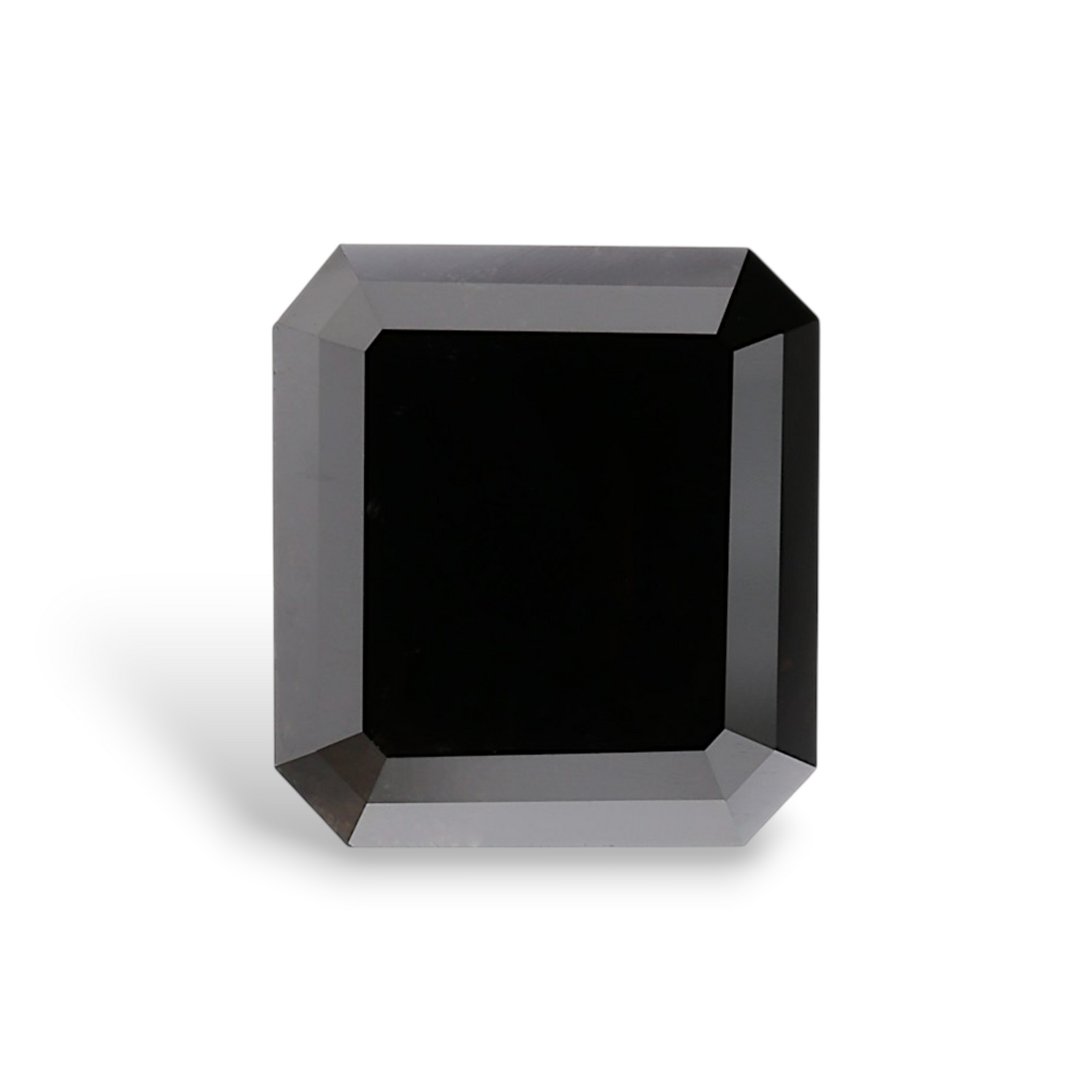 3.24 Carat Natural Black Sq emerald Diamond GIA