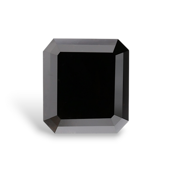3.24 Carat Natural Black Sq emerald Diamond GIA