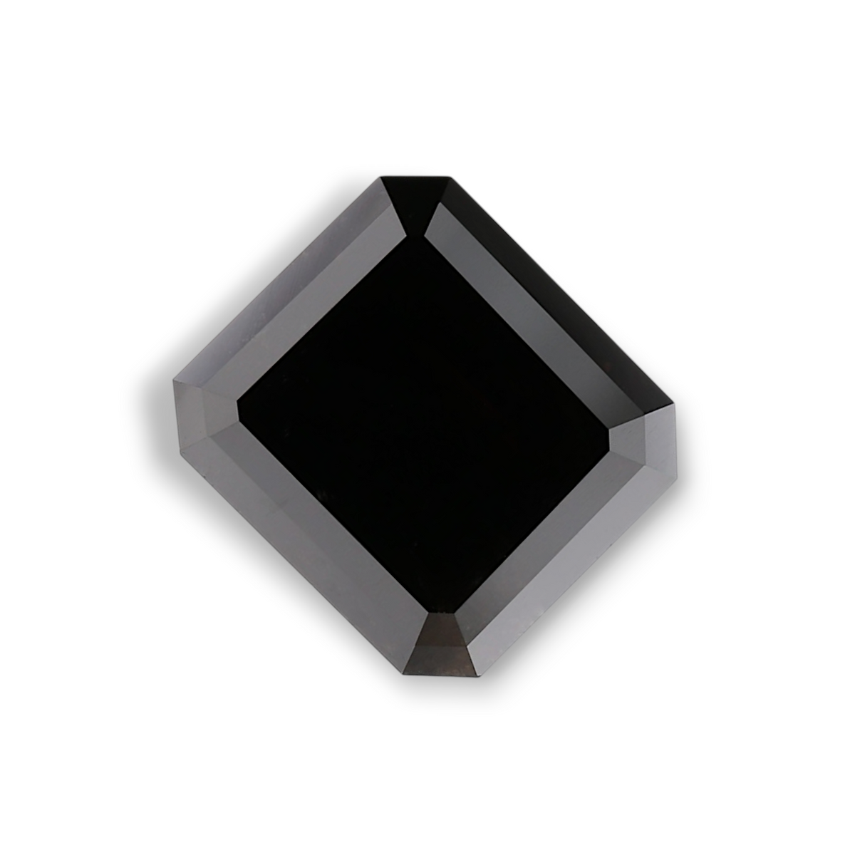 3.24 Carat Natural Black Sq emerald Diamond GIA