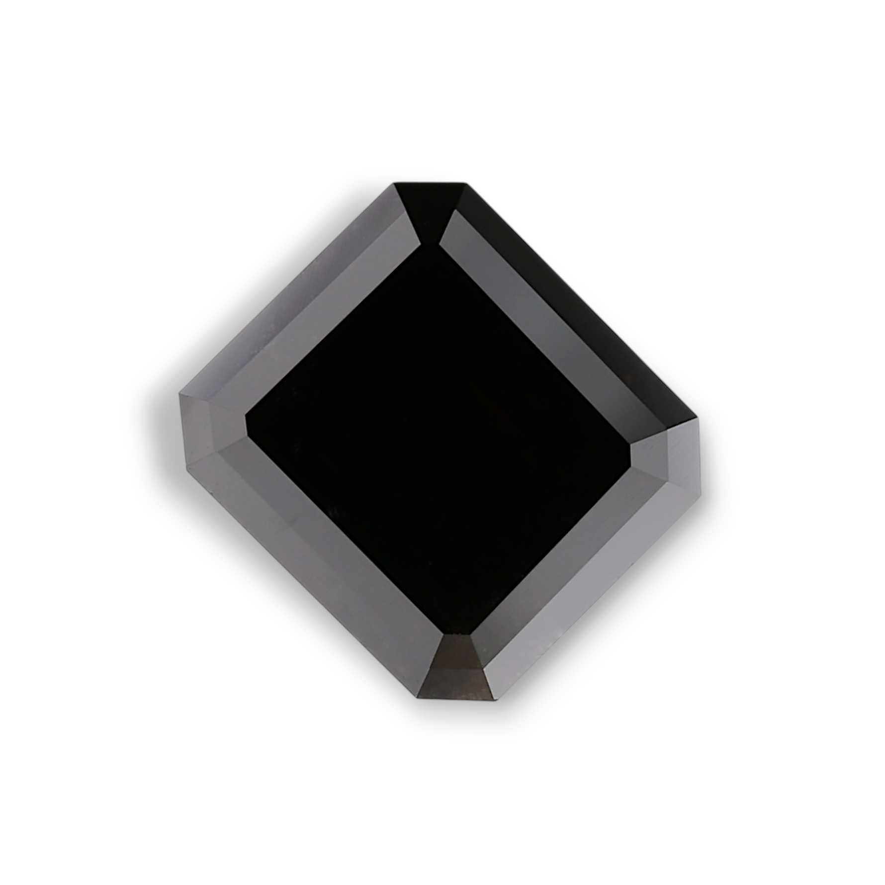 3.24 Carat Natural Black Sq emerald Diamond GIA