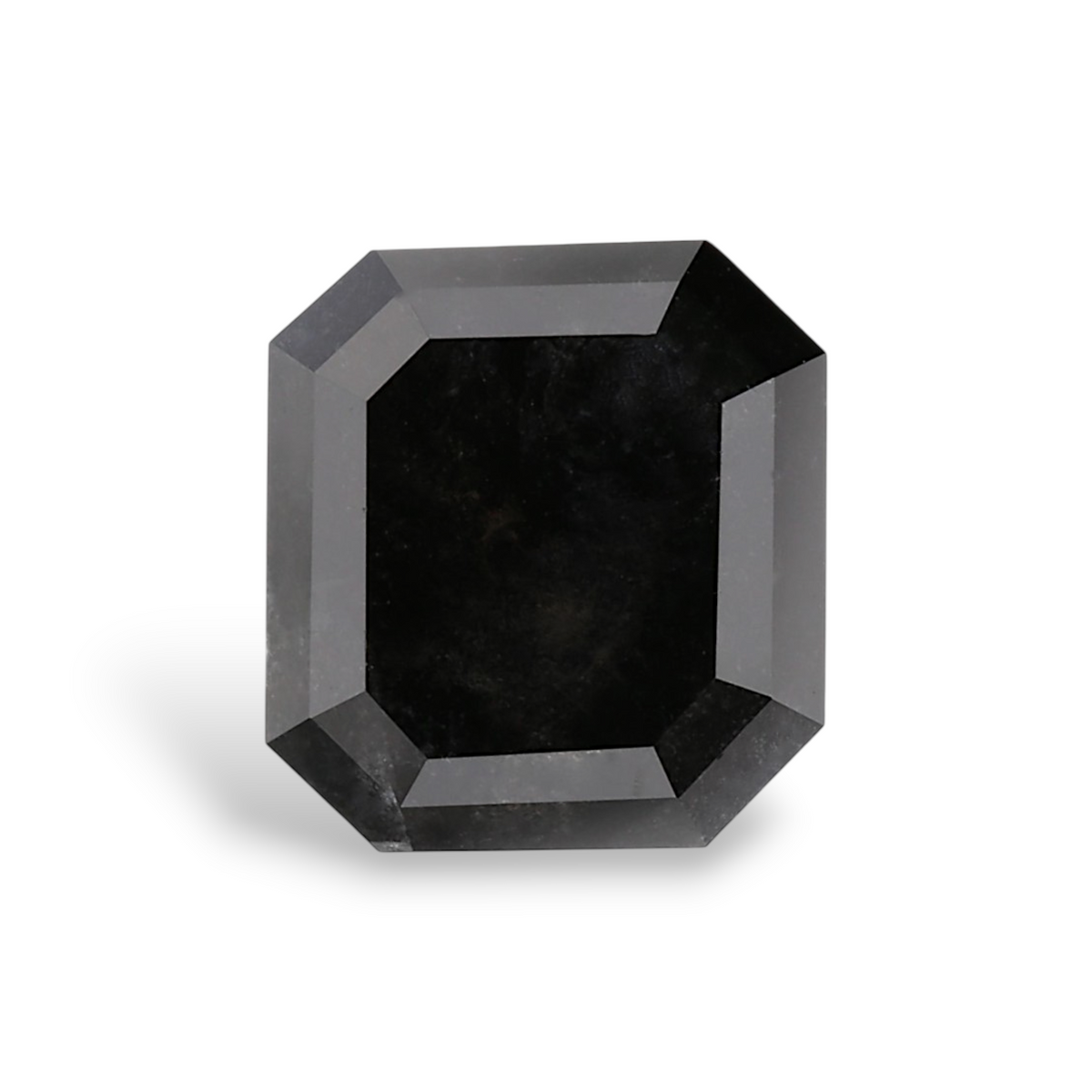 3.11 Carat Natural Black Sq emerald Diamond GIA