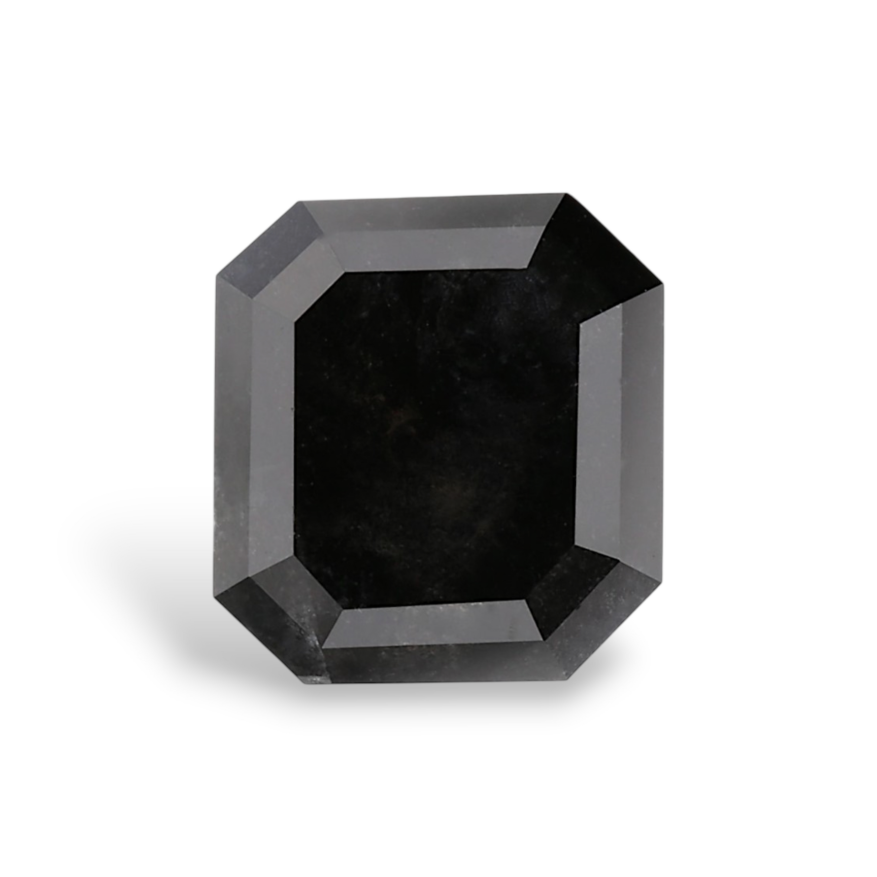 3.11 Carat Natural Black Sq emerald Diamond GIA