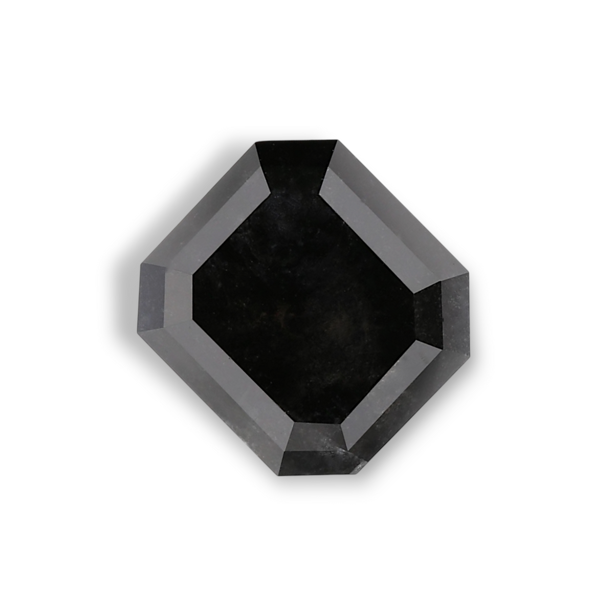3.11 Carat Natural Black Sq emerald Diamond GIA