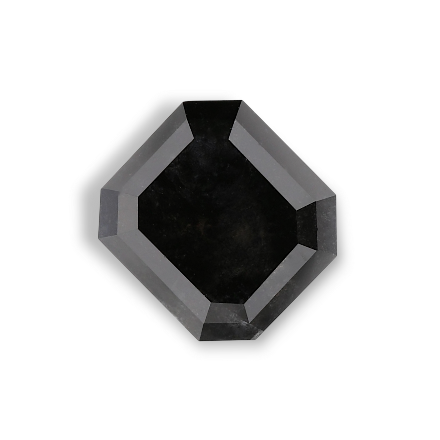 3.11 Carat Natural Black Sq emerald Diamond GIA