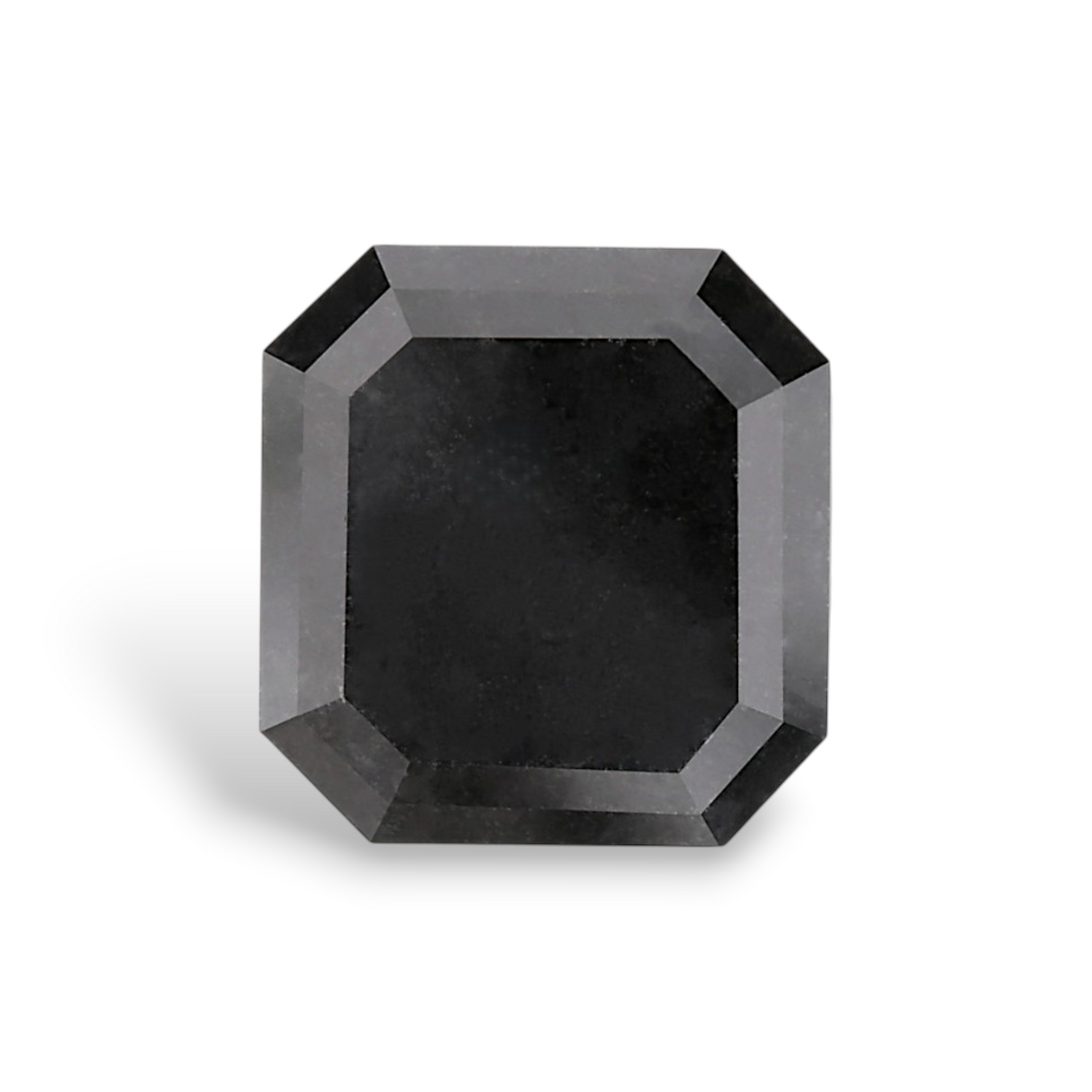 3.08 Carat Natural Black Sq emerald Diamond GIA