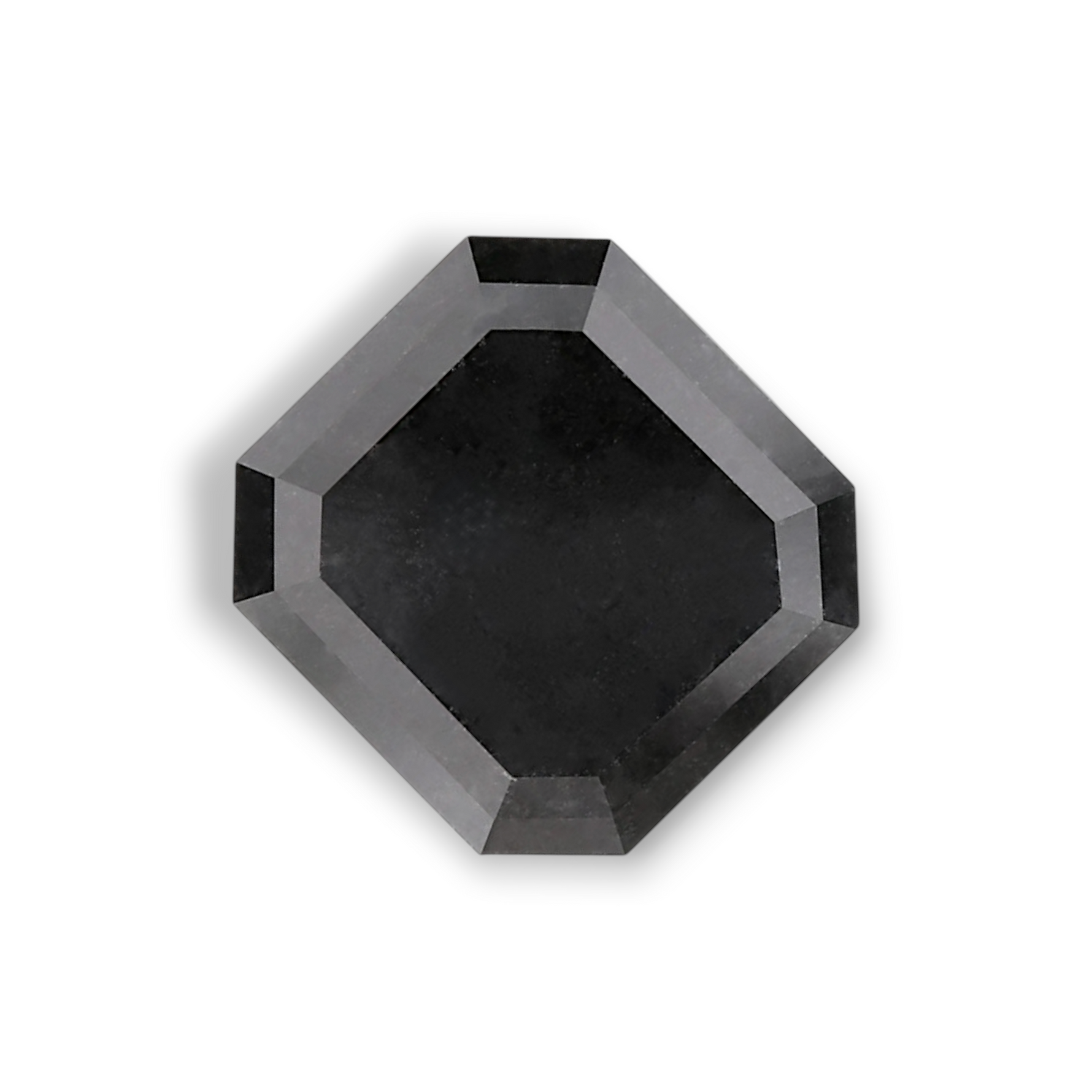 3.08 Carat Natural Black Sq emerald Diamond GIA