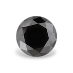 3.69 Carat Natural Black Round Diamond GIA
