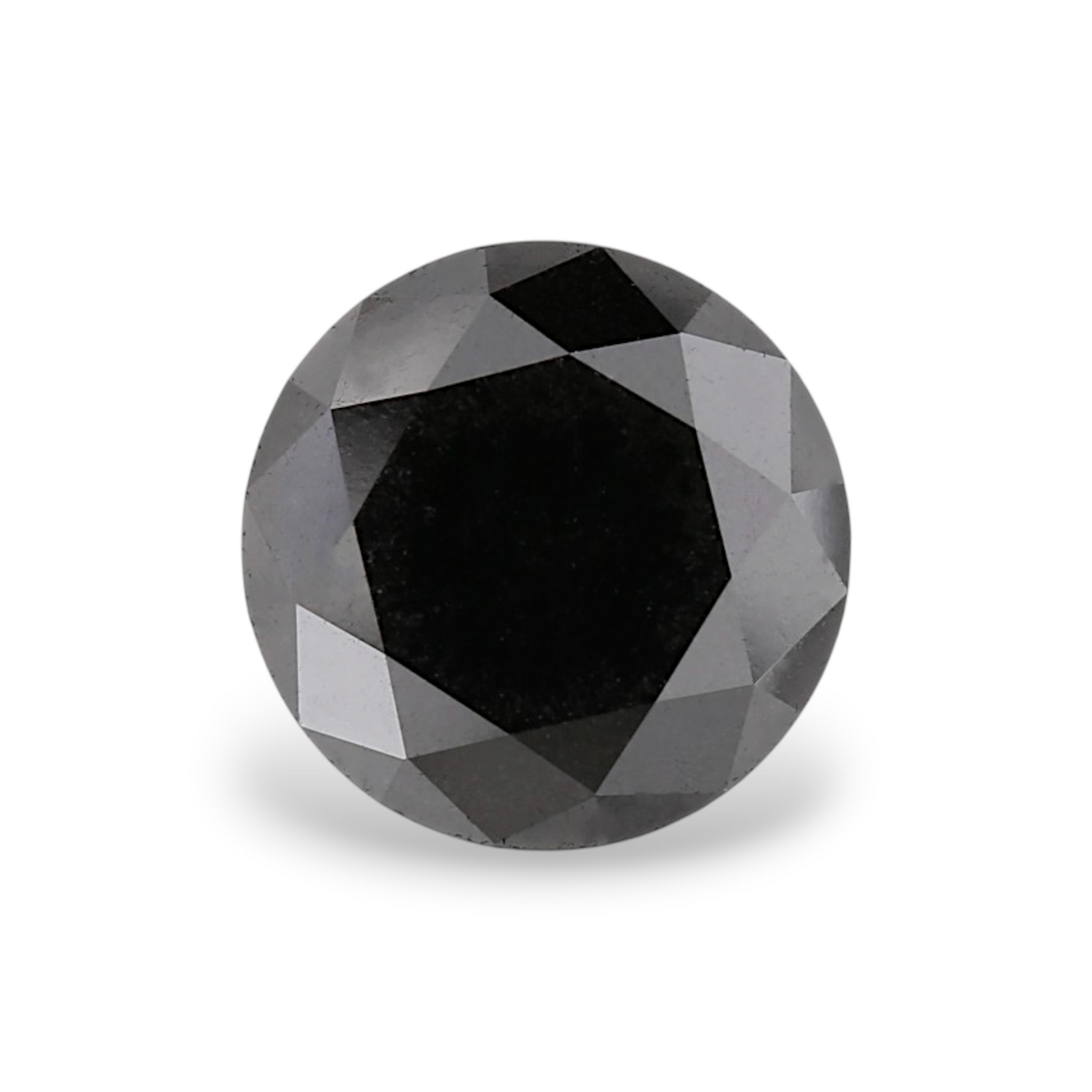 3.69 Carat Natural Black Round Diamond GIA
