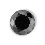 3.69 Carat Natural Black Round Diamond GIA