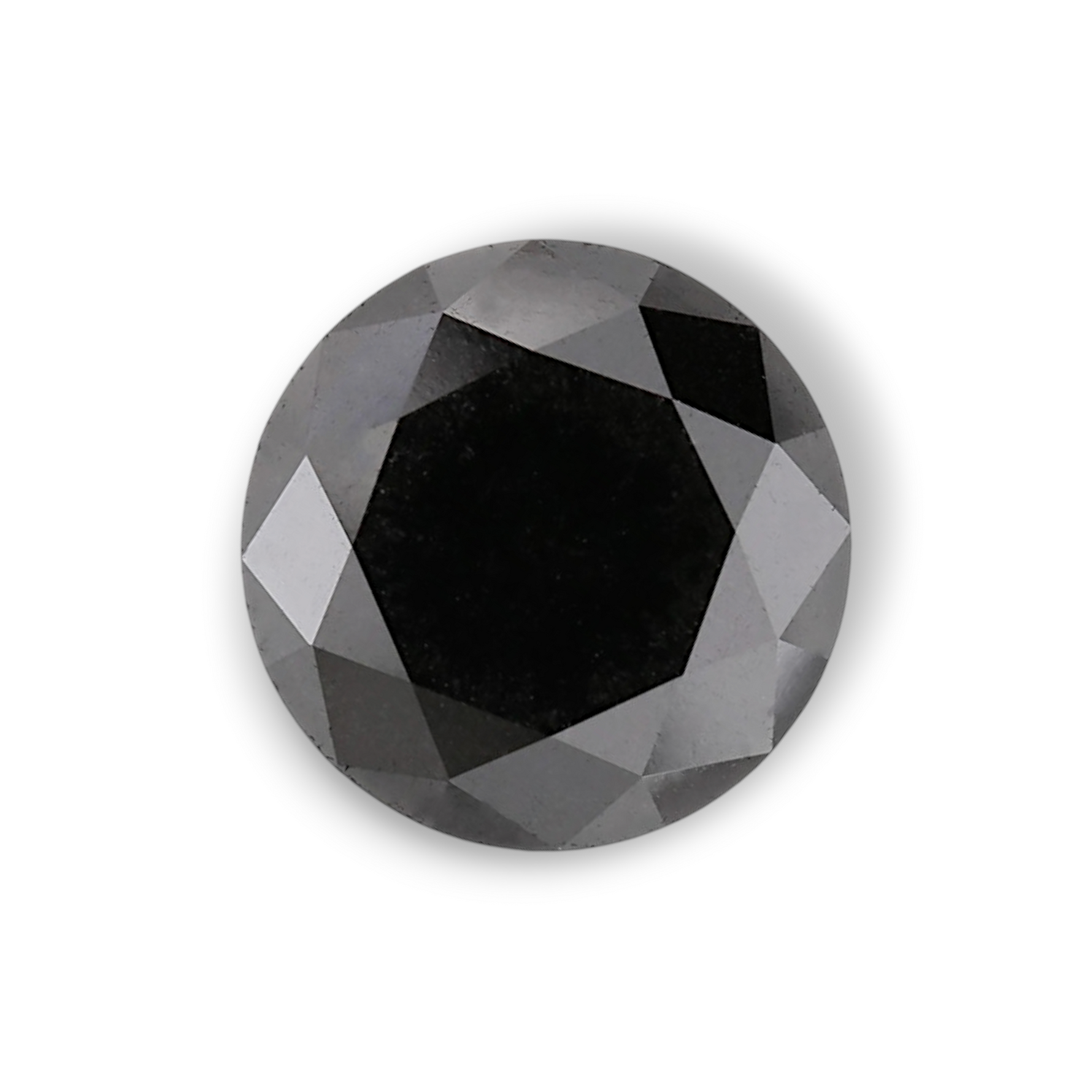 3.69 Carat Natural Black Round Diamond GIA