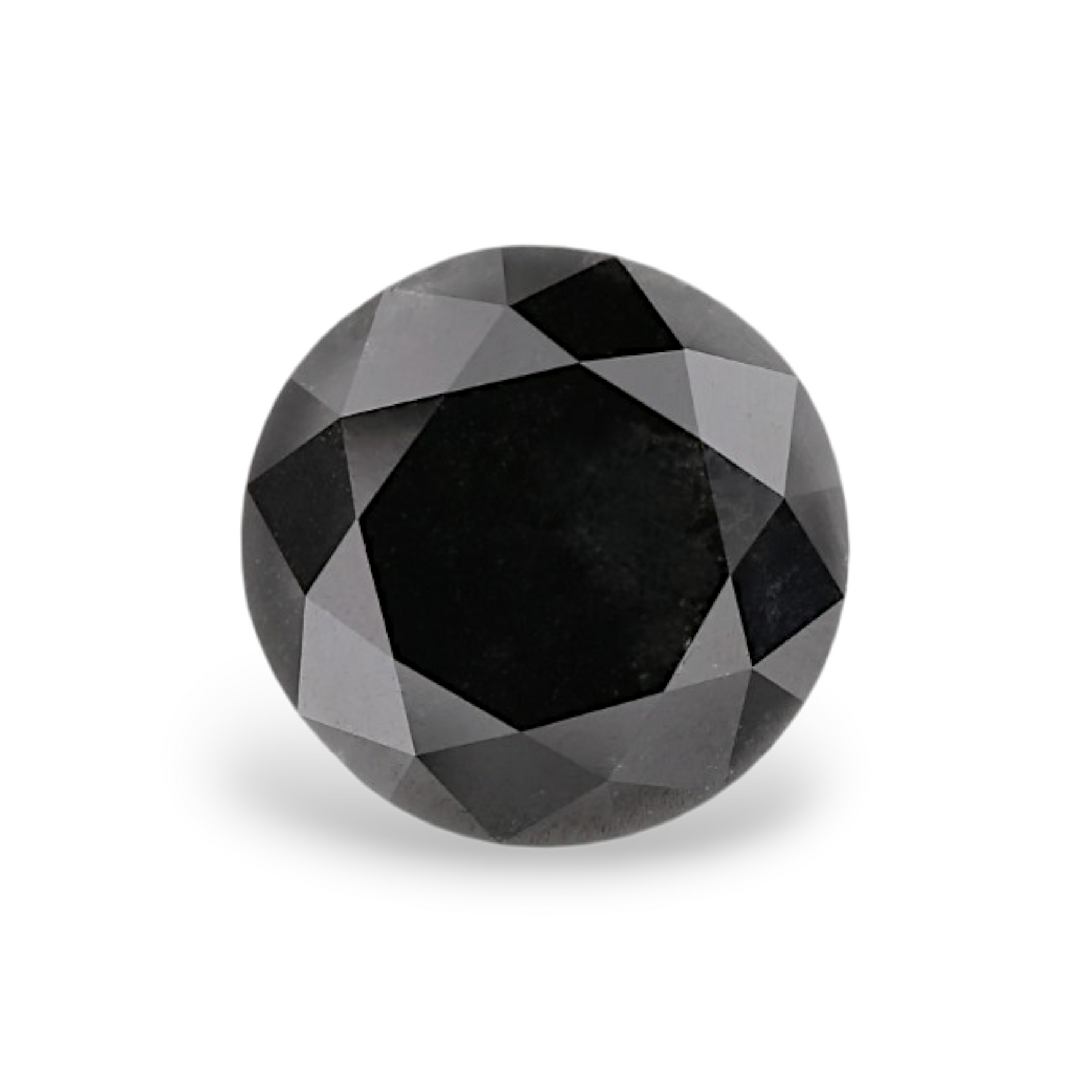 3.54 Carat Natural Black Round Diamond GIA