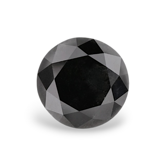 3.54 Carat Natural Black Round Diamond GIA