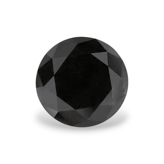 1.97 Carat Natural Black Round Diamond GIA