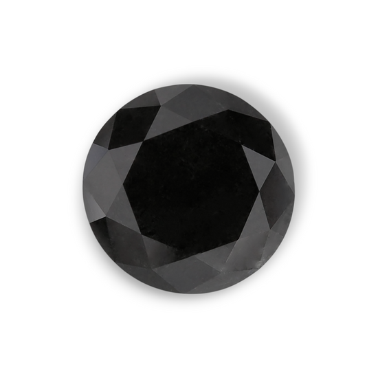 1.97 Carat Natural Black Round Diamond GIA