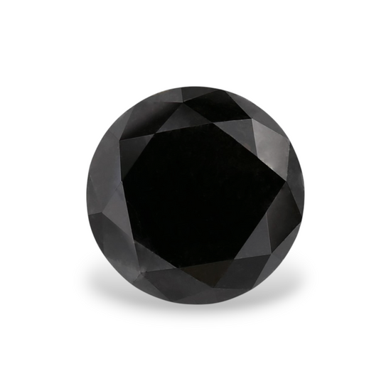 1.61 Carat Natural Black Round Diamond GIA