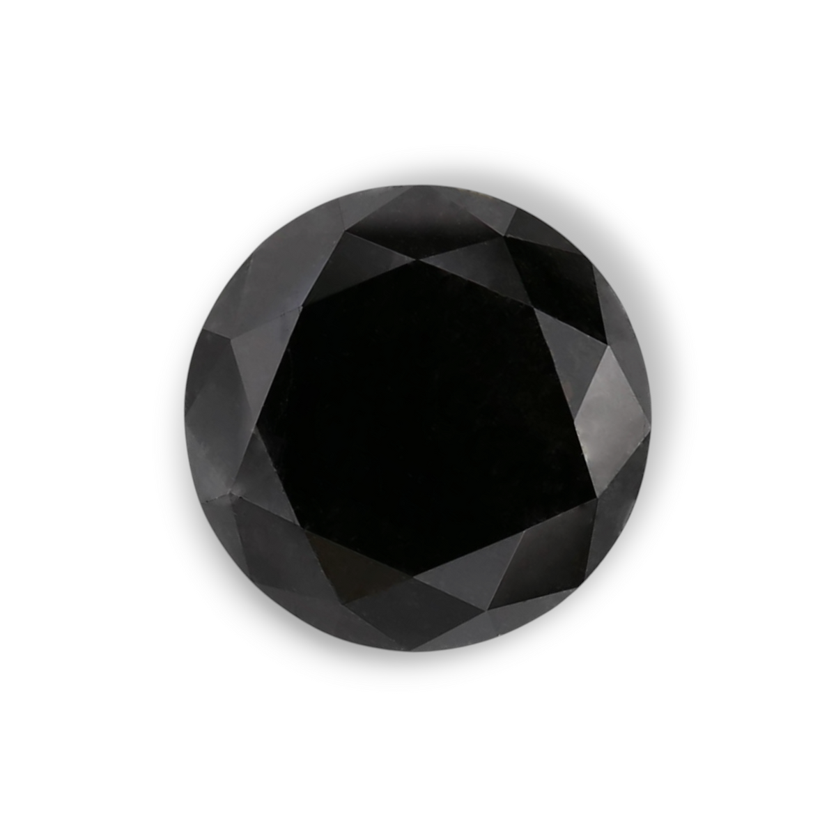 1.61 Carat Natural Black Round Diamond GIA