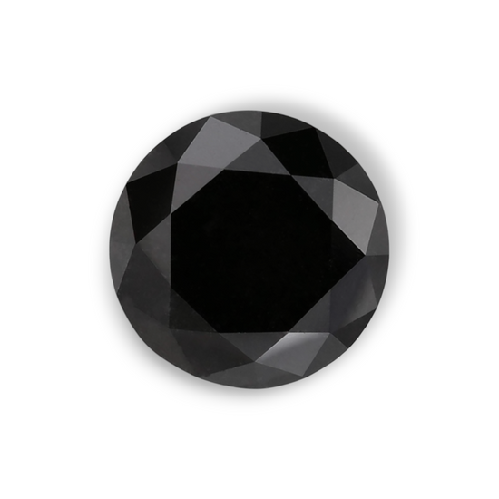 1.4 Carat Natural Black Round Diamond GIA