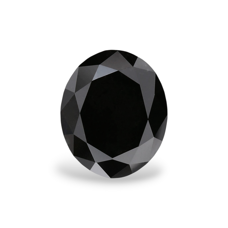 1.23 Carat Natural Black Oval Diamond GIA