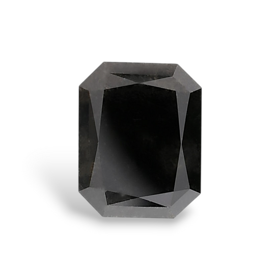 2.64 Carat Natural Black Radiant Diamond GIA