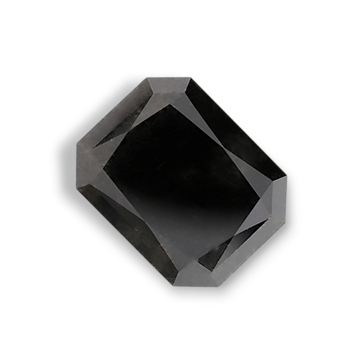 2.64 Carat Natural Black Radiant Diamond GIA