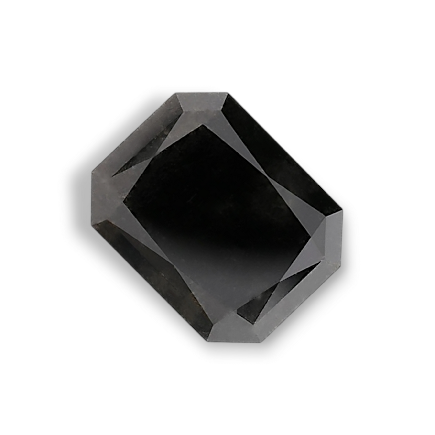 2.64 Carat Natural Black Radiant Diamond GIA